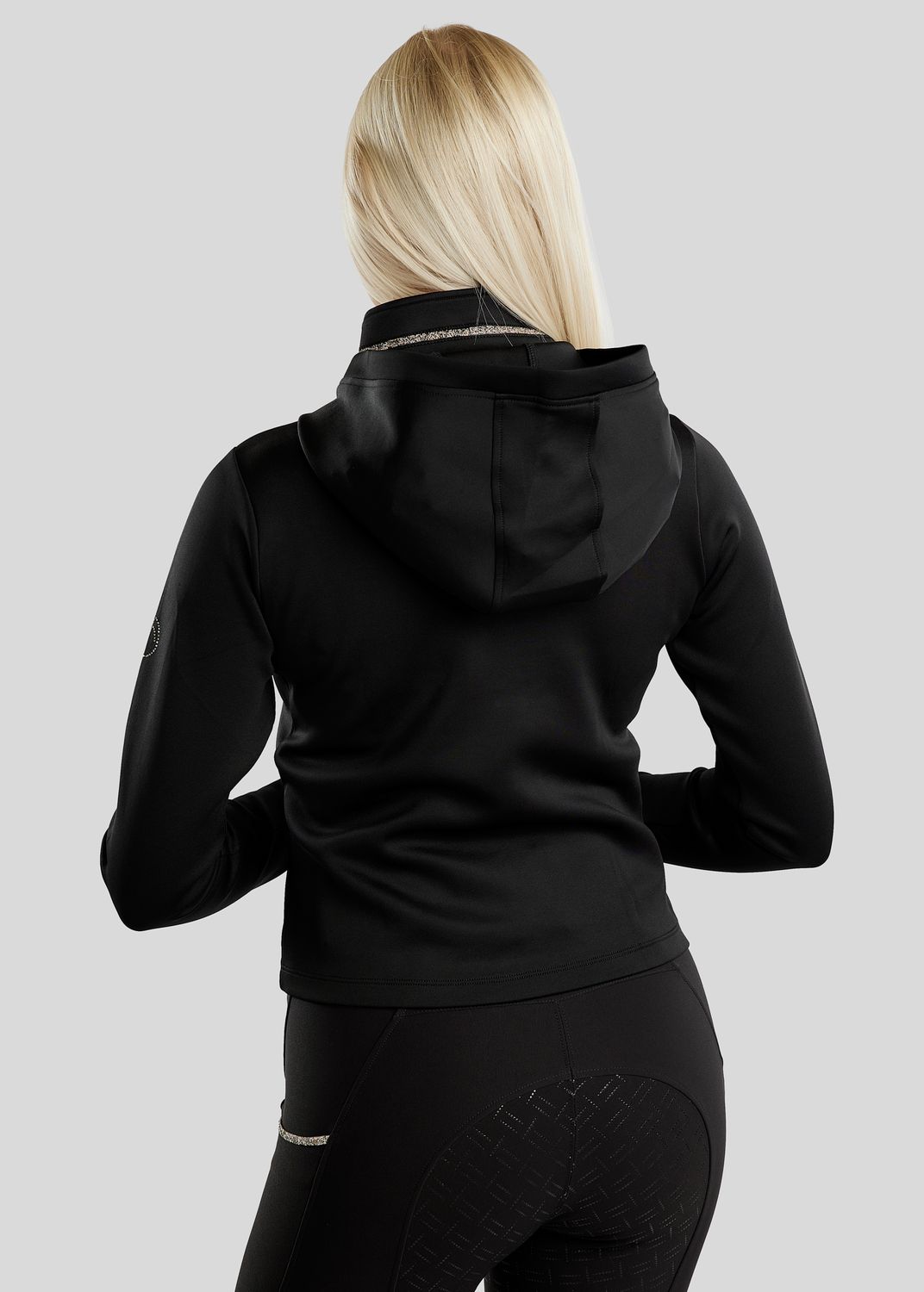 MoLila Jacket w. Champagne Crystal Tape and Crystals - Black