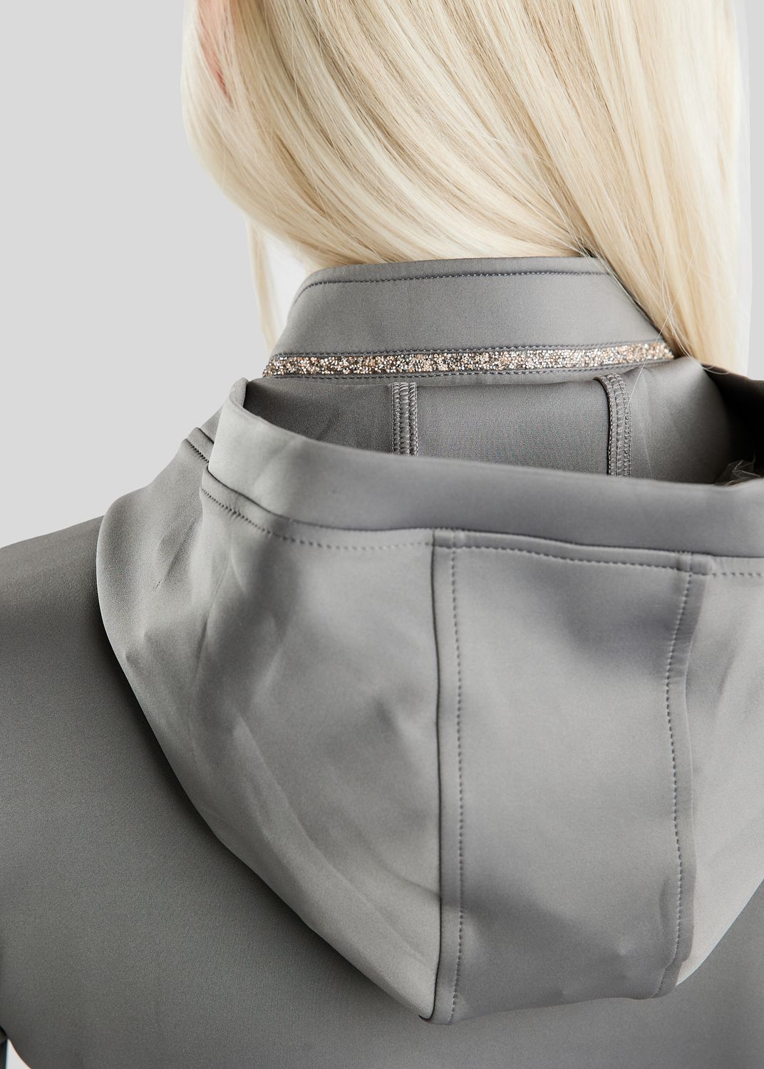 MoLila Jacket w. Champagne Crystal Tape and Crystals - Grey