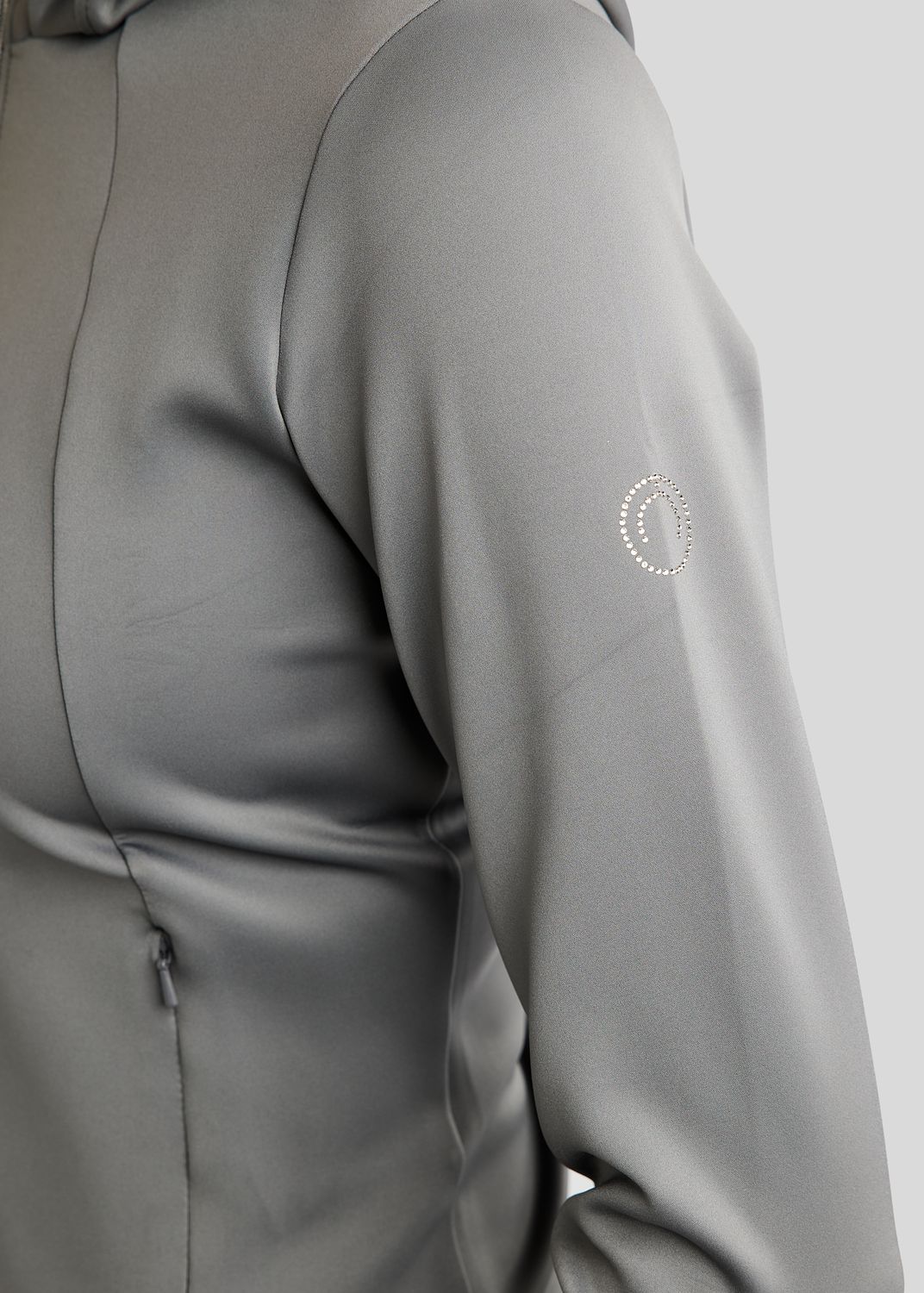 MoLila Jacket w. Champagne Crystal Tape and Crystals - Grey