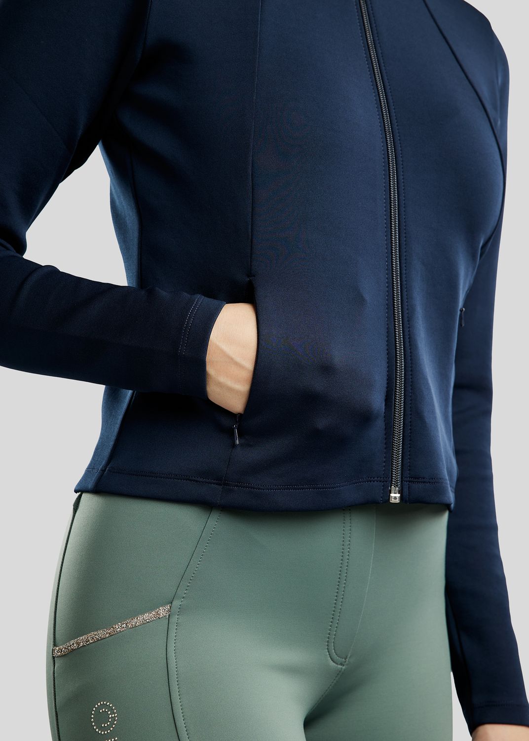 MoLila Jacket w. Champagne Crystal Tape and Crystals - Navy