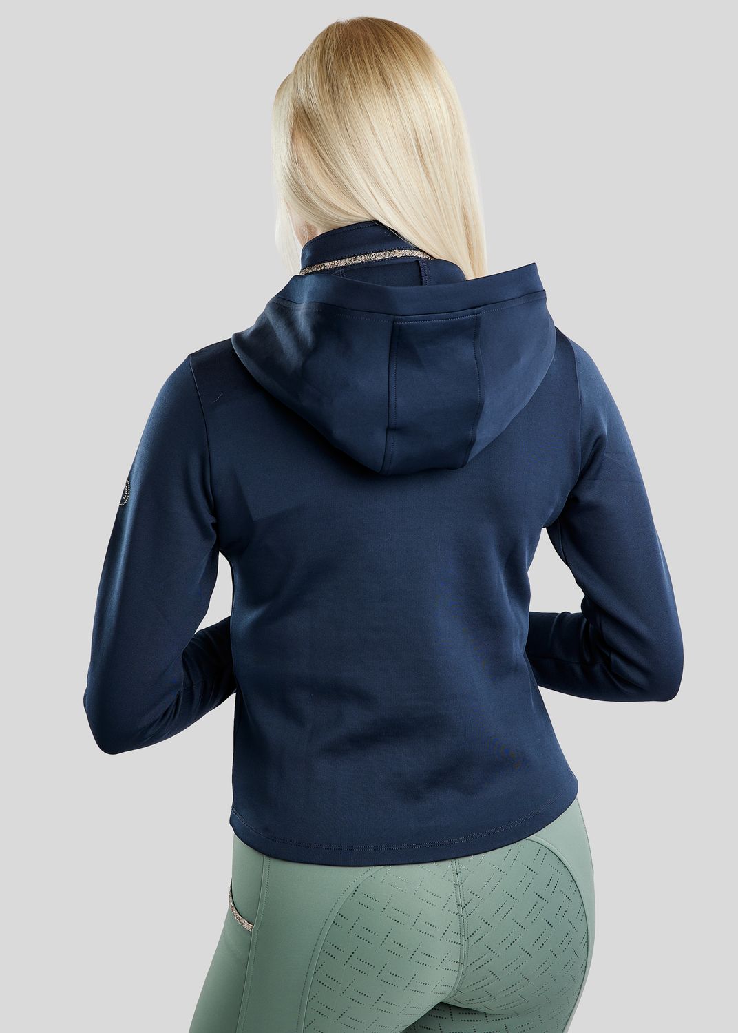 MoLila Jacket w. Champagne Crystal Tape and Crystals - Navy