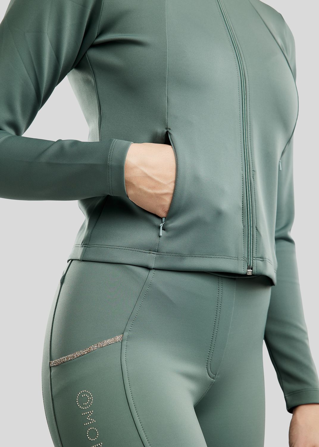 MoLila Jacket w. Champagne Crystal Tape and Crystals - Jade