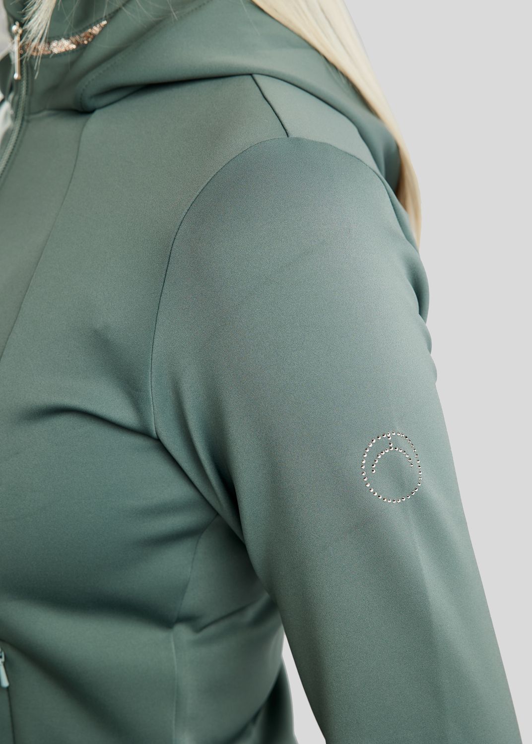 MoLila Jacket w. Champagne Crystal Tape and Crystals - Jade