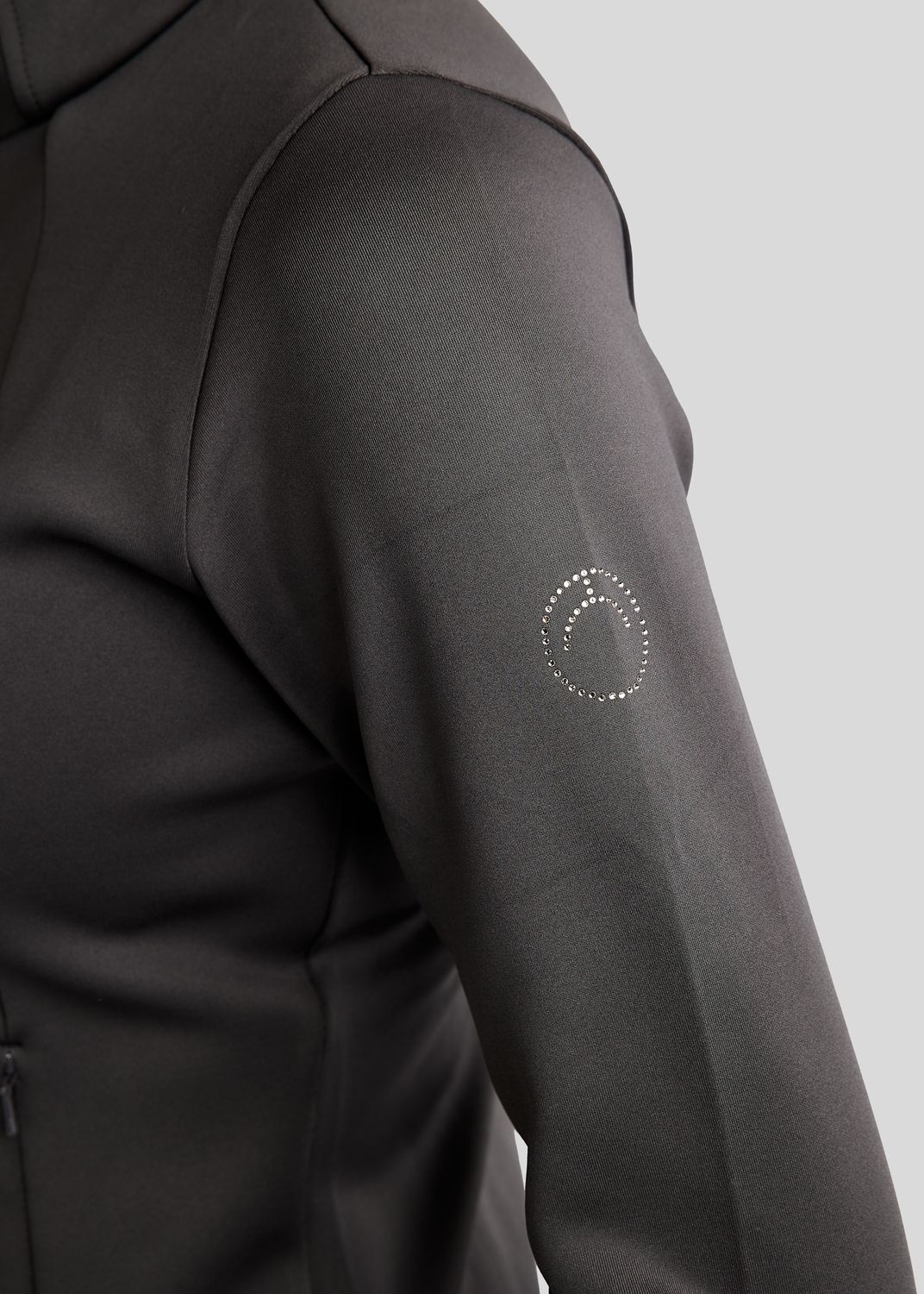 MoLila Jacket w. Champagne Crystal Tape and Crystals - Slate Grey