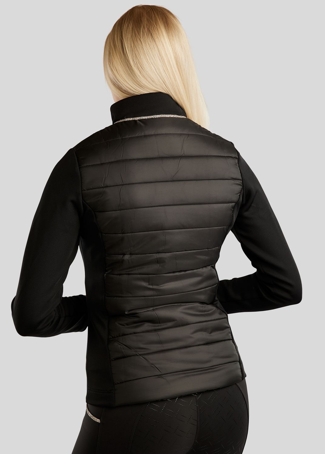 MoLila Hybrid Jacket w. Champagne Crystal Tape and Crystals - Black