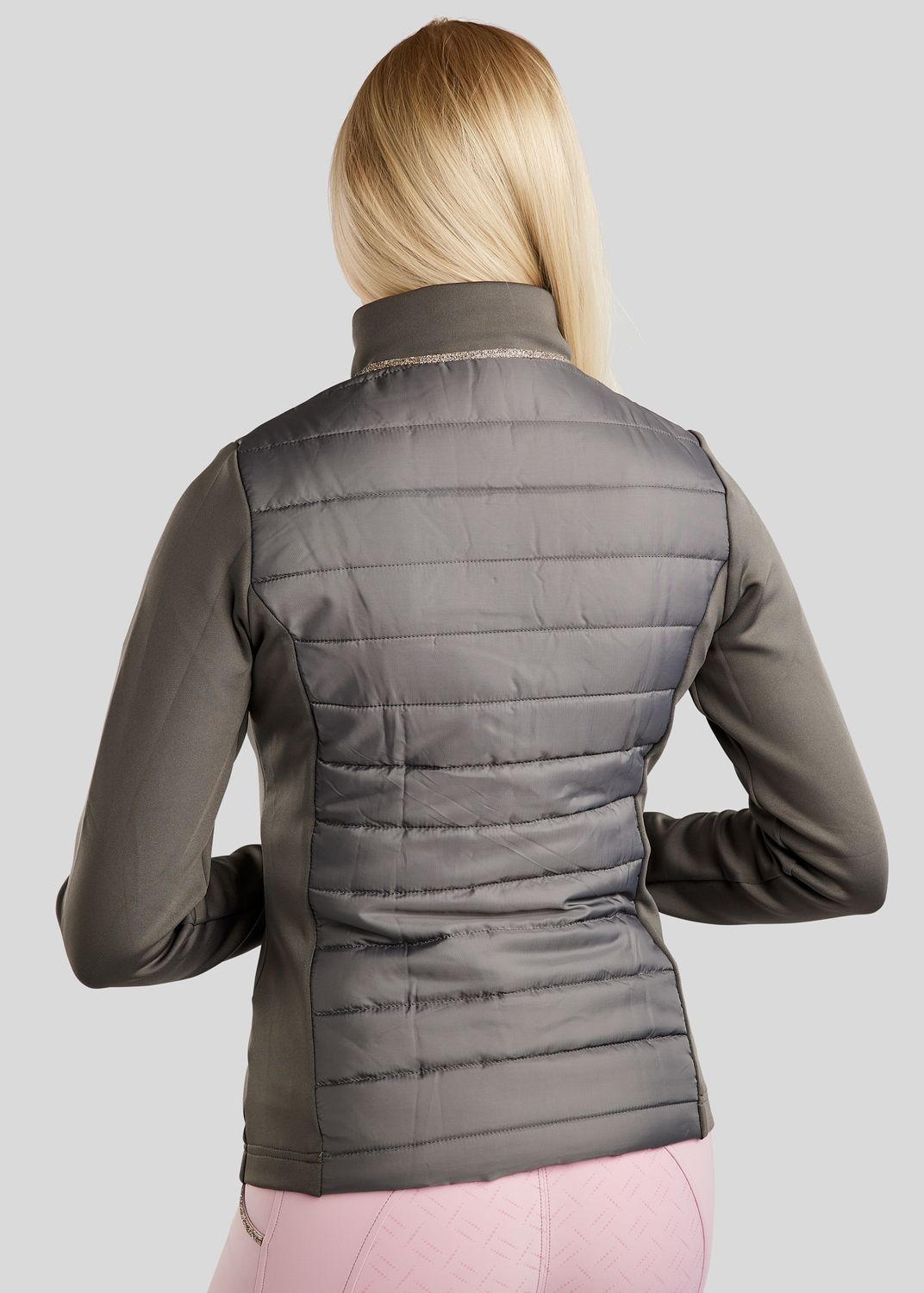 MoLila Hybrid Jacket w. Champagne Crystal Tape and Crystals - Grey