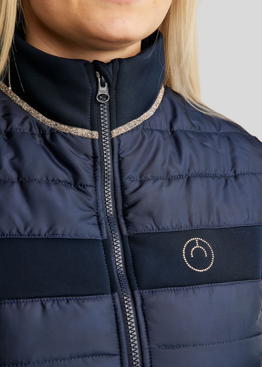 MoLila Hybrid Jacket w. Champagne Crystal Tape and Crystals - Navy