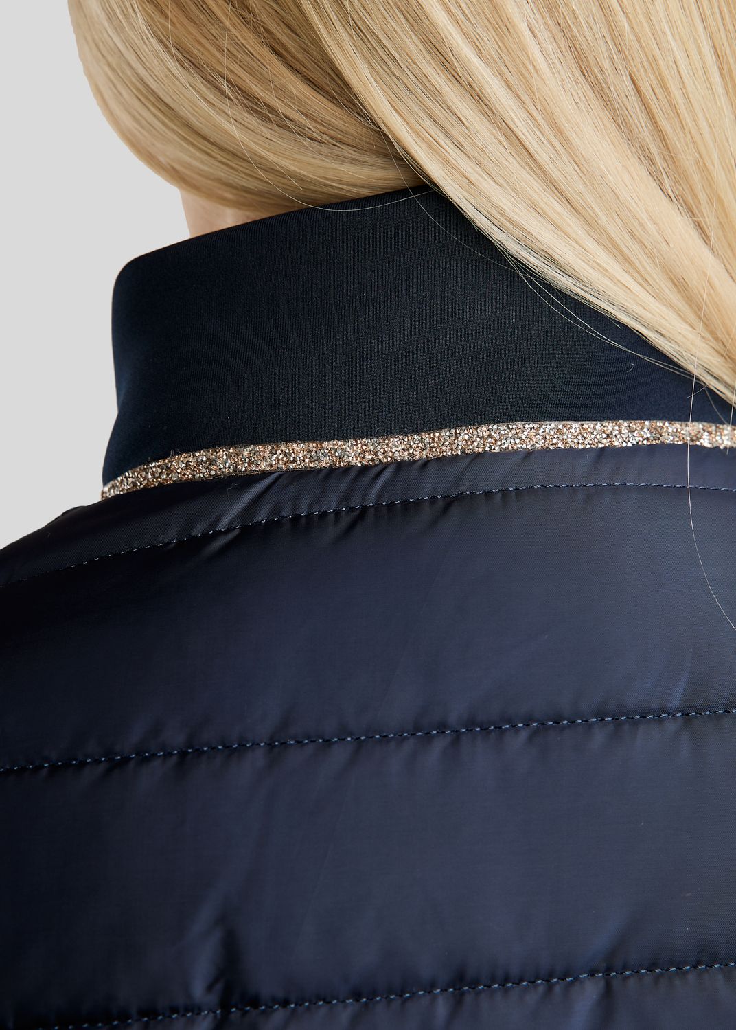 MoLila Hybrid Jacket w. Champagne Crystal Tape and Crystals - Navy