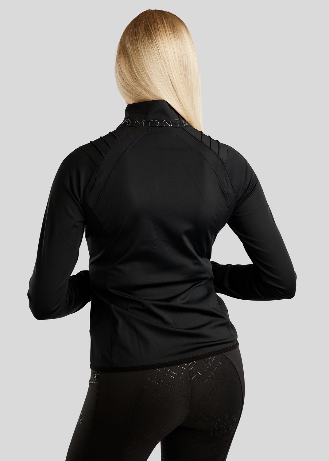 MoPearl Jacket w. Pintucks and Gun Metal Crystals - Black