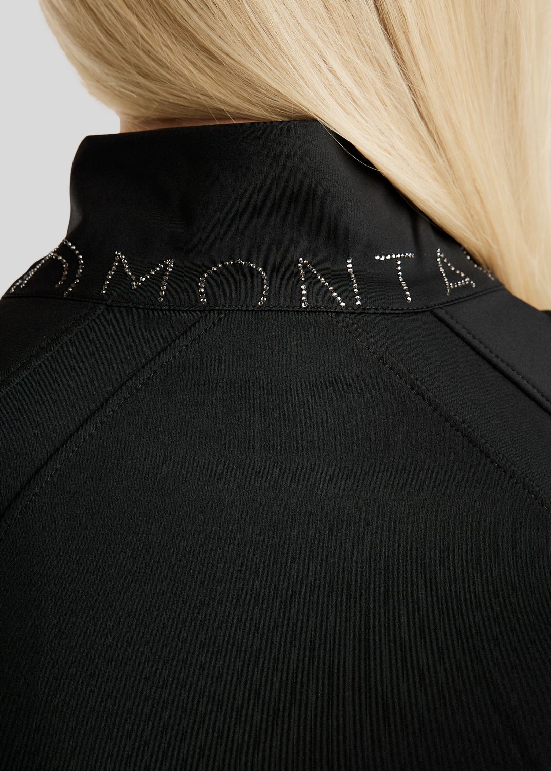 MoPearl Jacket w. Pintucks and Gun Metal Crystals - Black