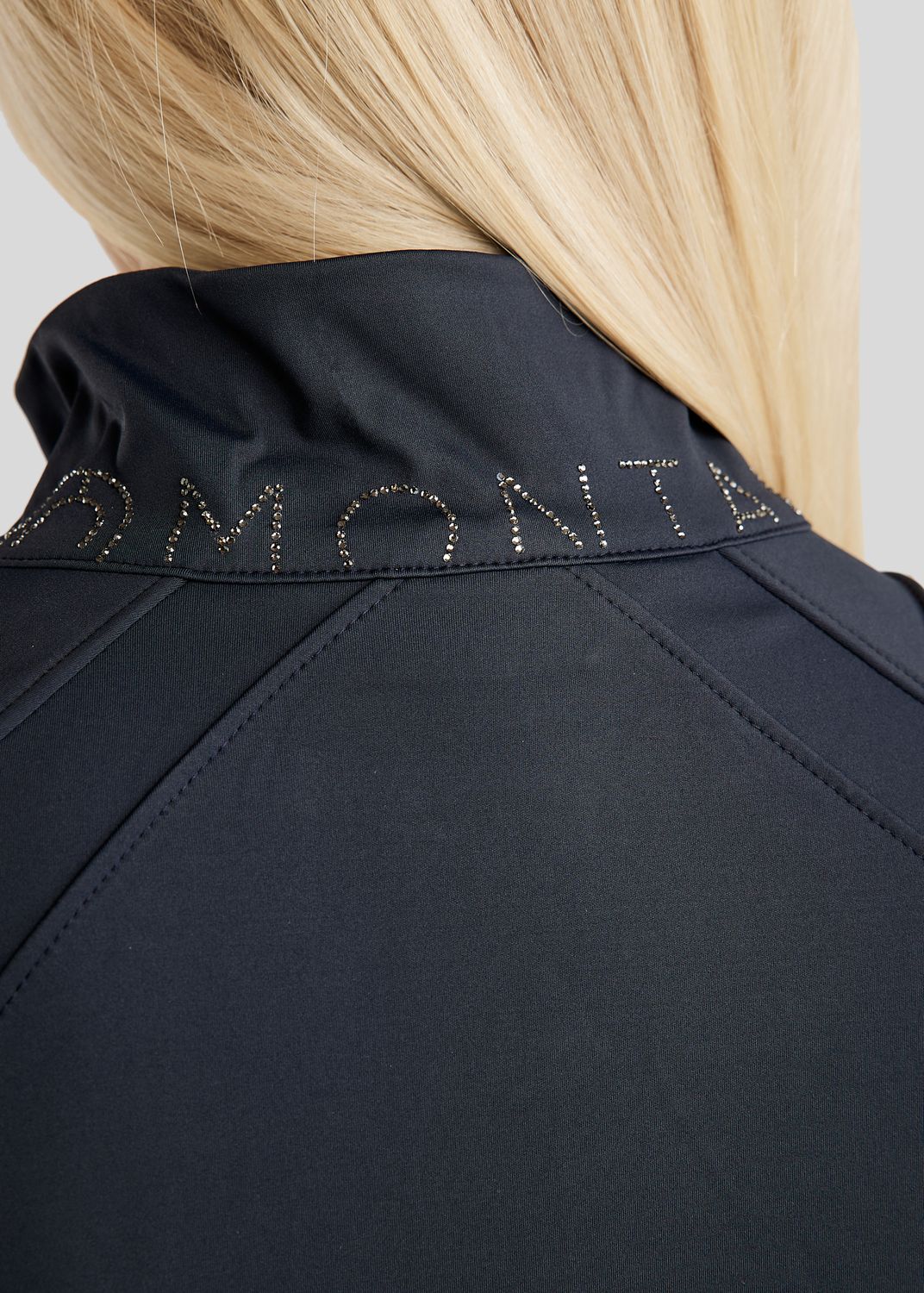 MoPearl Jacket w. Pintucks and Gun Metal Crystals - Navy