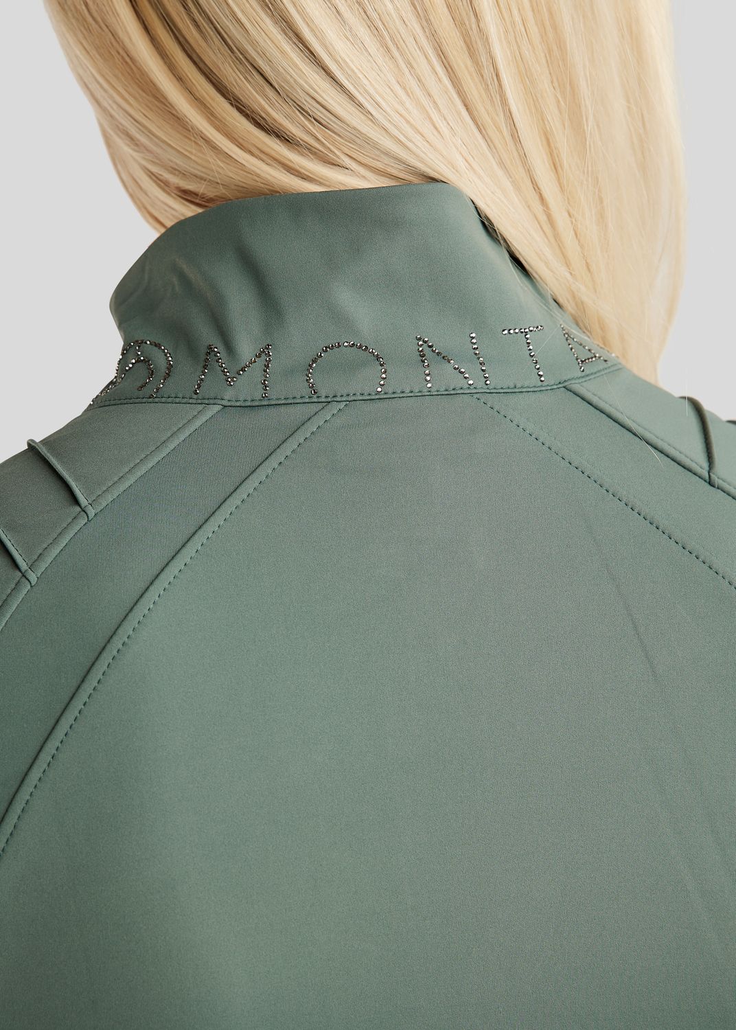 MoPearl Jacket w. Pintucks and Gun Metal Crystals - Jade