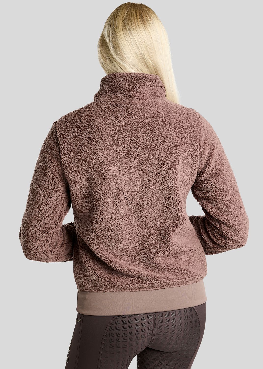 MoEbba Teddy Pile Q-Zip Jacket w. Golden Quartz Crystal Tape - Nougat Brown 