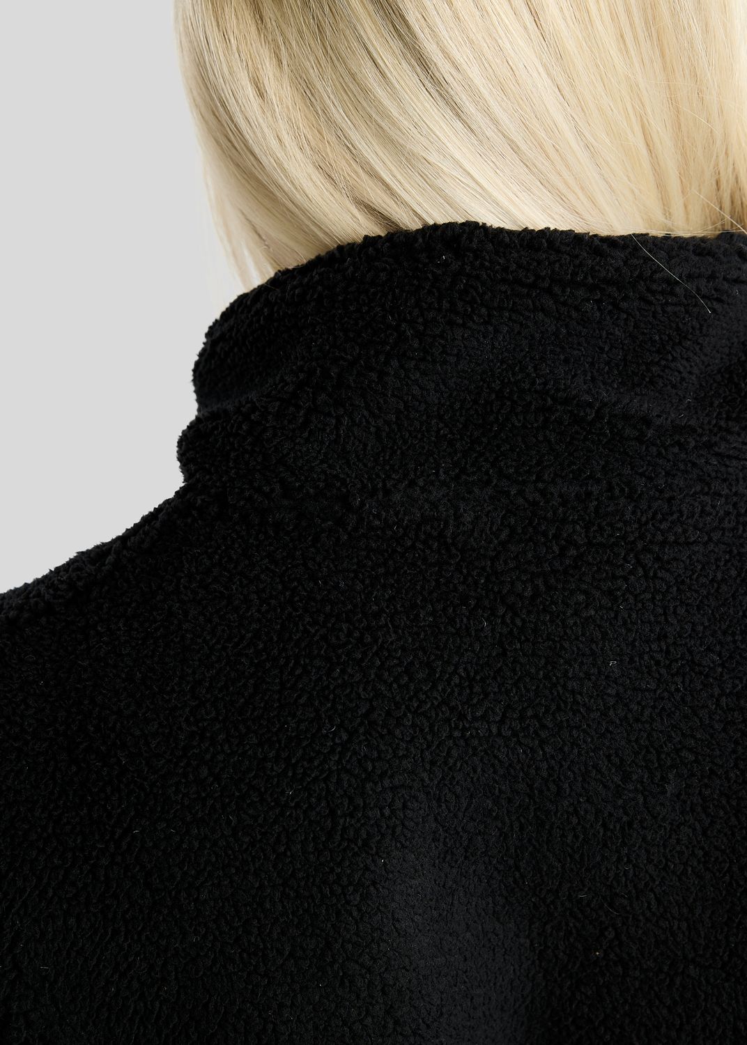 MoEbba Teddy Pile Q-Zip Jacket w. Golden Quartz Crystal Tape - Black 