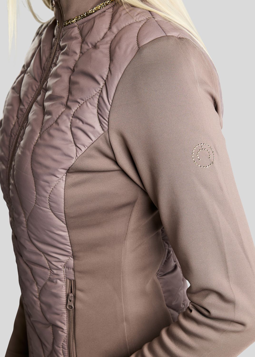  MoVeronica Hybrid Jacket w. Golden Quartz Crystal Tape and Crystals - Nougat Brown 