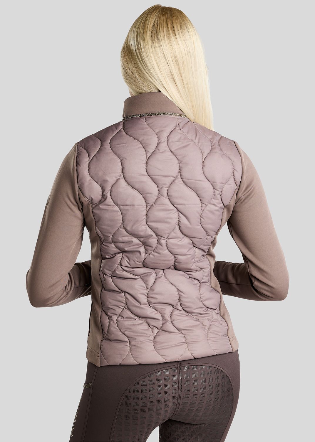  MoVeronica Hybrid Jacket w. Golden Quartz Crystal Tape and Crystals - Nougat Brown 