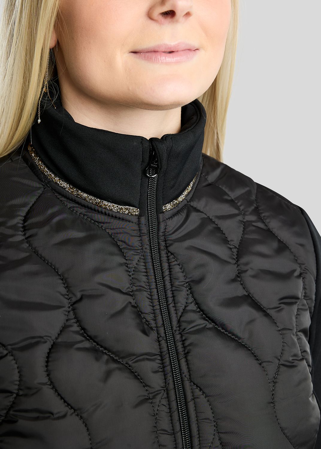  MoVeronica Hybrid Jacket w. Golden Quartz Crystal Tape and Crystals - Black 