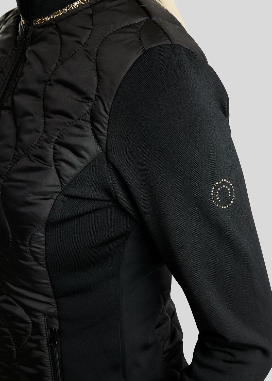  MoVeronica Hybrid Jacket w. Golden Quartz Crystal Tape and Crystals - Black 