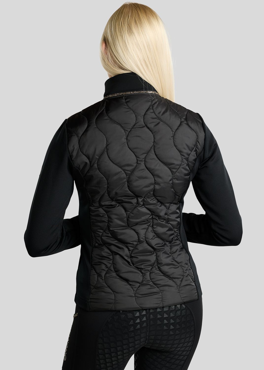  MoVeronica Hybrid Jacket w. Golden Quartz Crystal Tape and Crystals - Black 
