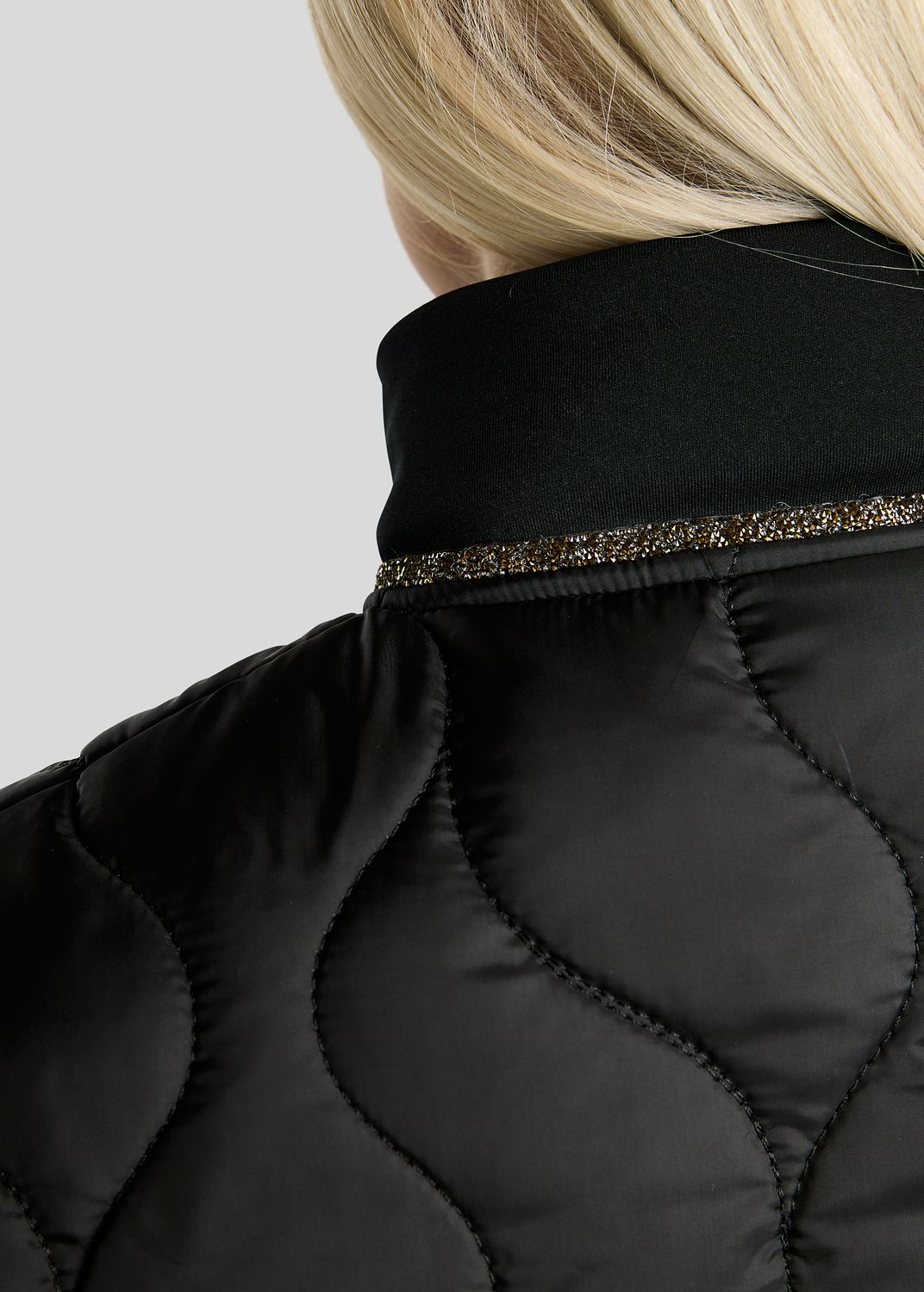  MoVeronica Hybrid Jacket w. Golden Quartz Crystal Tape and Crystals - Black 