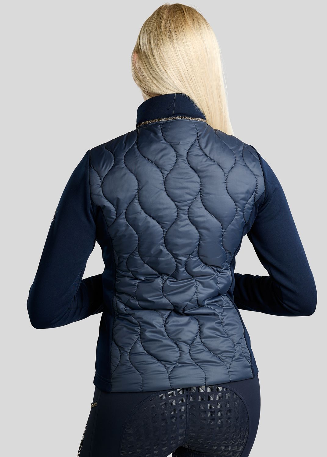  MoVeronica Hybrid Jacket w. Golden Quartz Crystal Tape and Crystals - Navy 