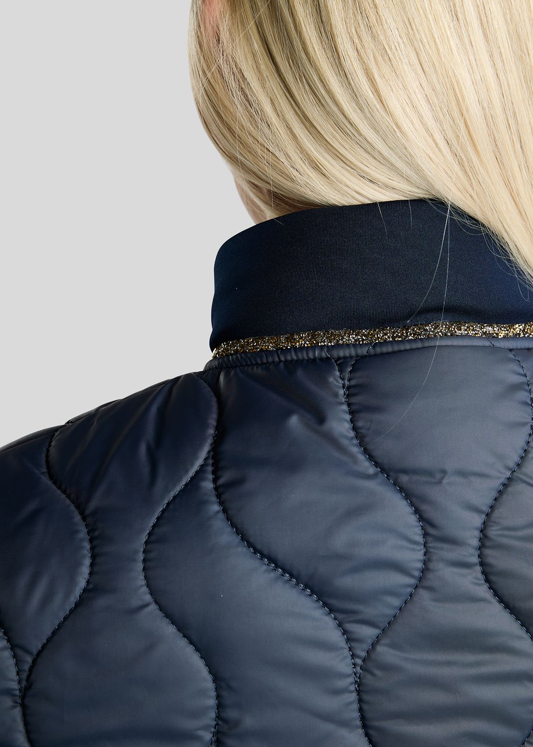  MoVeronica Hybrid Jacket w. Golden Quartz Crystal Tape and Crystals - Navy 
