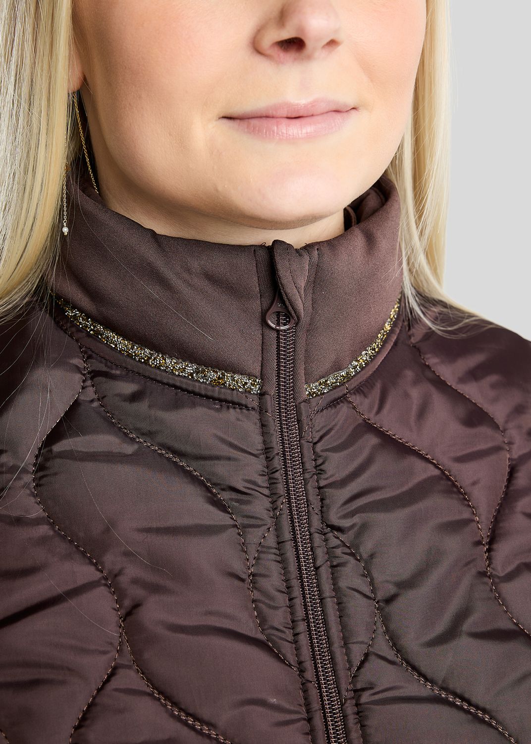  MoVeronica Hybrid Jacket w. Golden Quartz Crystal Tape and Crystals - Black Peony 
