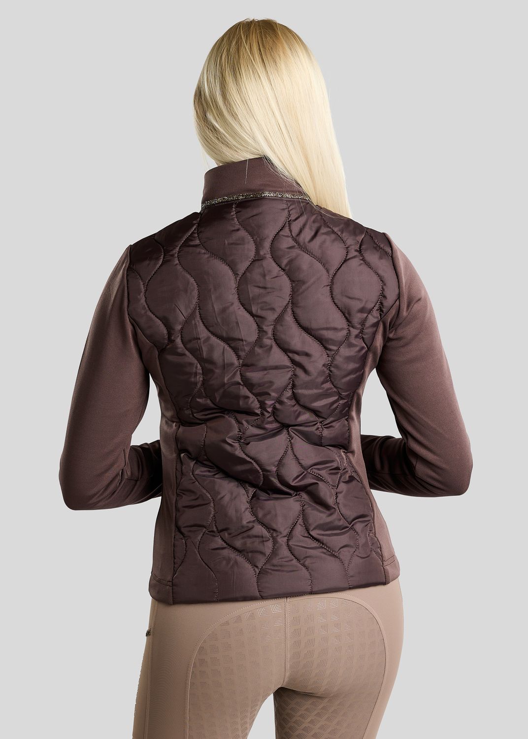  MoVeronica Hybrid Jacket w. Golden Quartz Crystal Tape and Crystals - Black Peony 