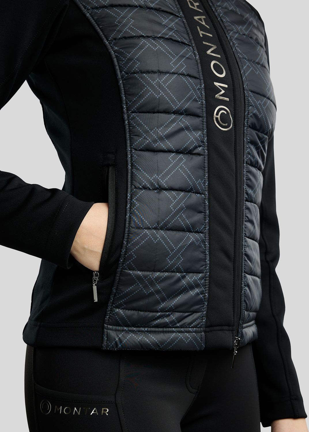 MoLeia Hybrid Jacket w. Lumber Check Print - Black 