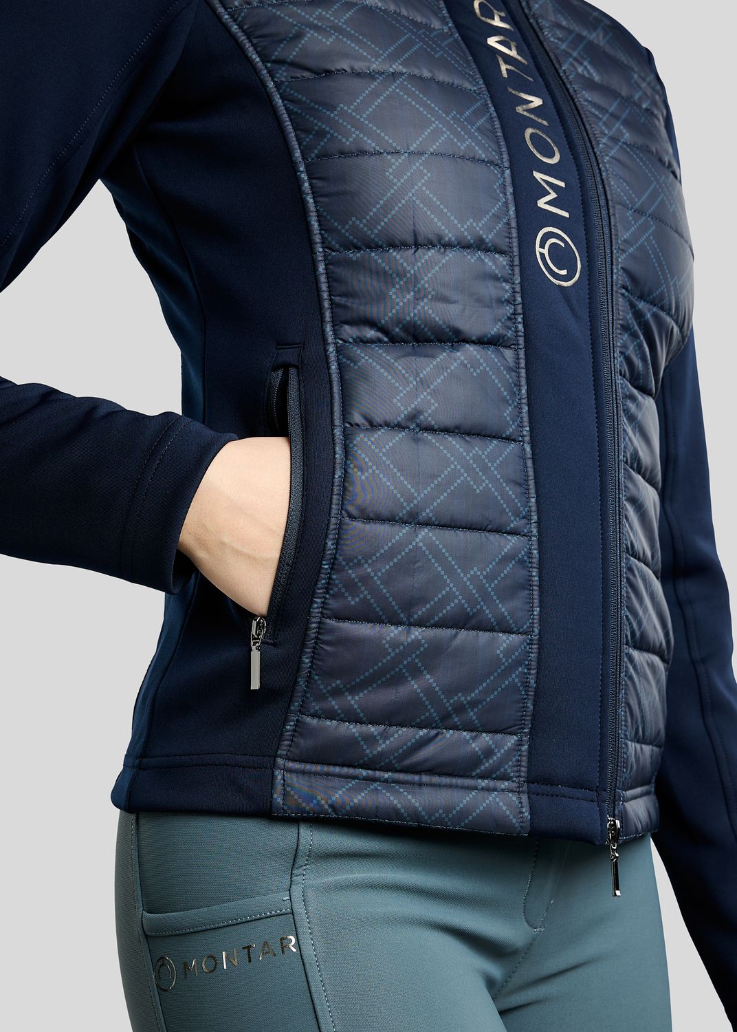 MoLeia Hybrid Jacket w. Lumber Check Print - Navy 