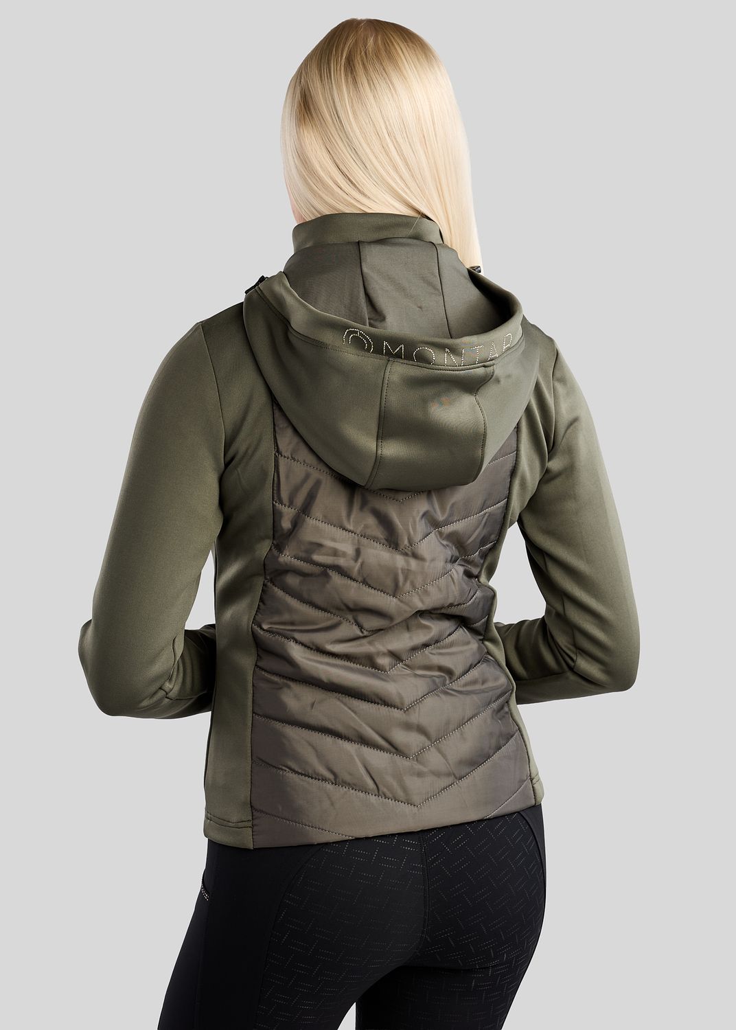 MoEverline Hybrid Jacket  w. Detachable Hood and Golden Quartz Crystsals - Forest Green 