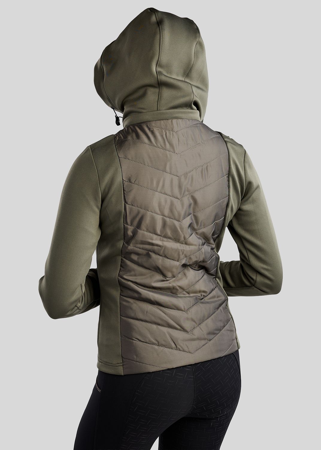 MoEverline Hybrid Jacket  w. Detachable Hood and Golden Quartz Crystsals - Forest Green 