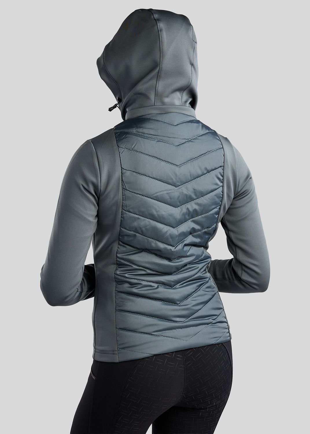 MoEverline Hybrid Jacket  w. Detachable Hood and Golden Quartz Crystsals - Dark Slate 