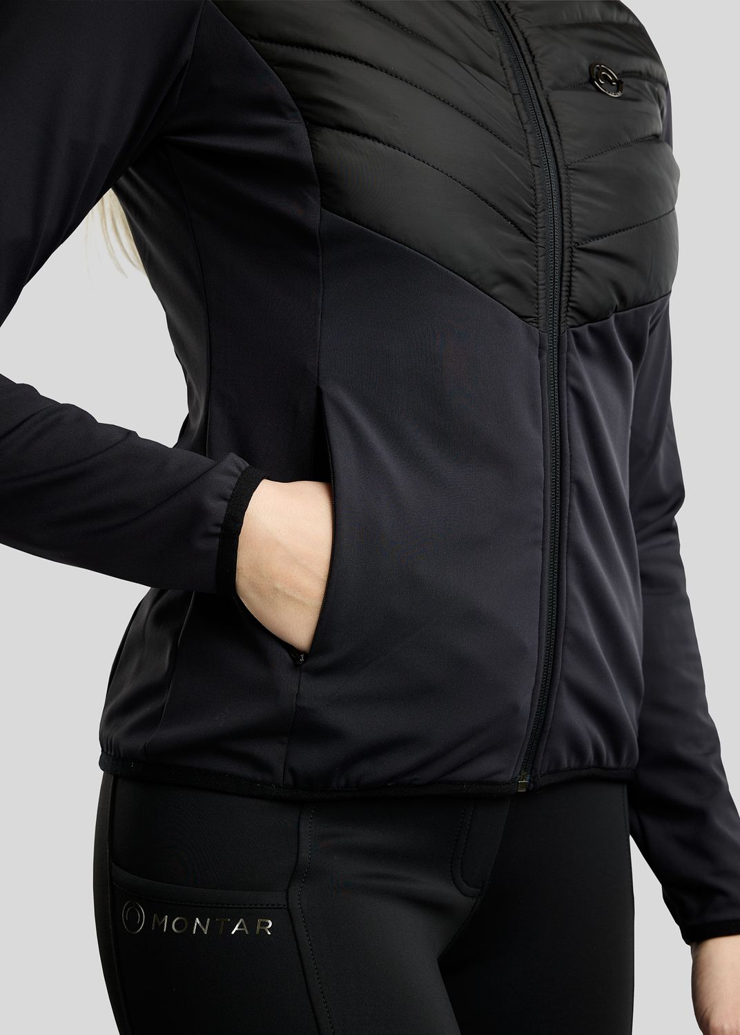 MoAddie Hybrid  Jacket w. Gun Metal Logo Charm - Black 