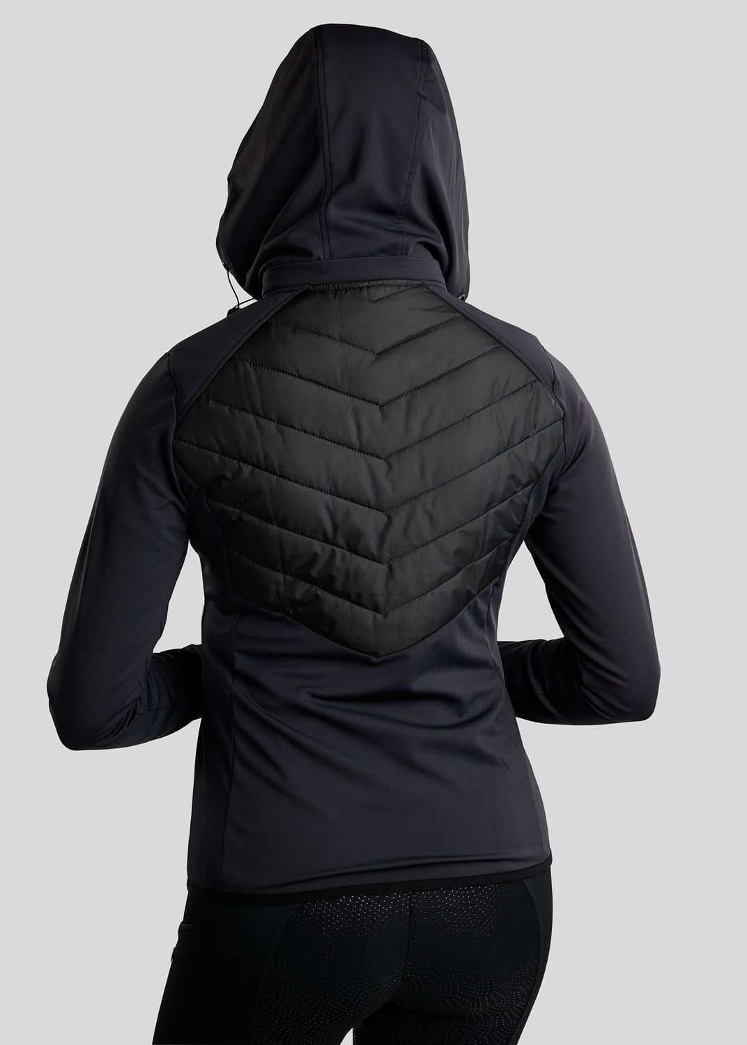 MoAddie Hybrid  Jacket w. Gun Metal Logo Charm - Black 