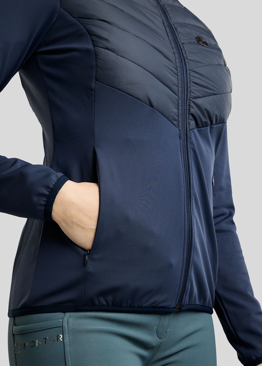 MoAddie Hybrid  Jacket w. Gun Metal Logo Charm - Navy 