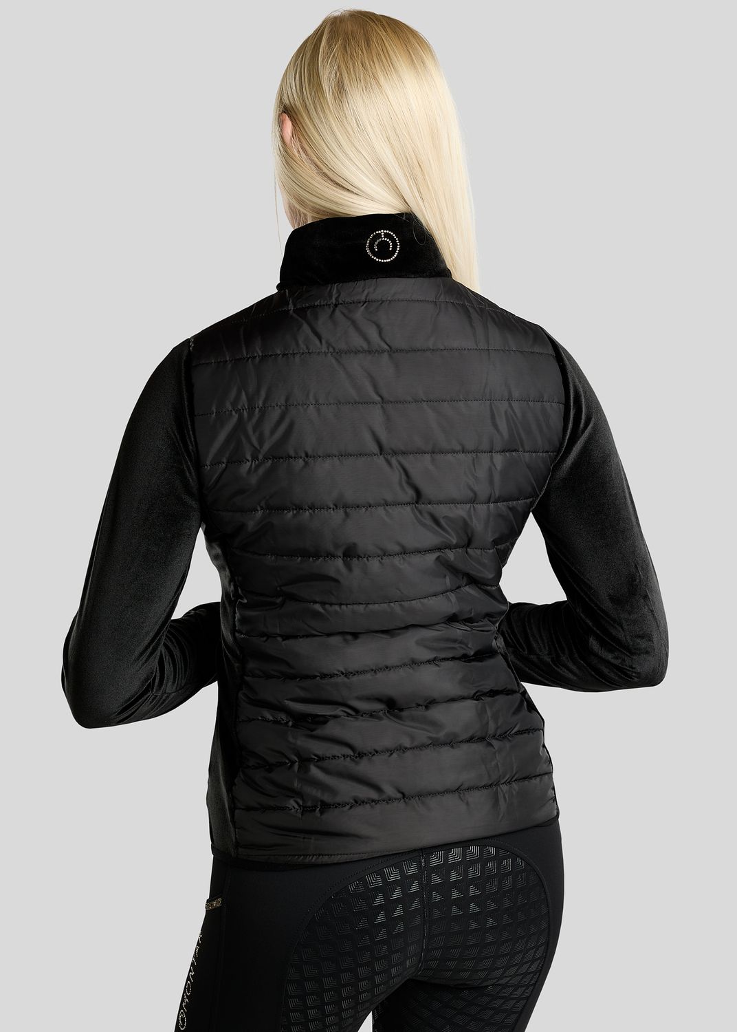 MoValerie Hybrid Jacket w. Velvet and Golden Quartz Crystals - Black 