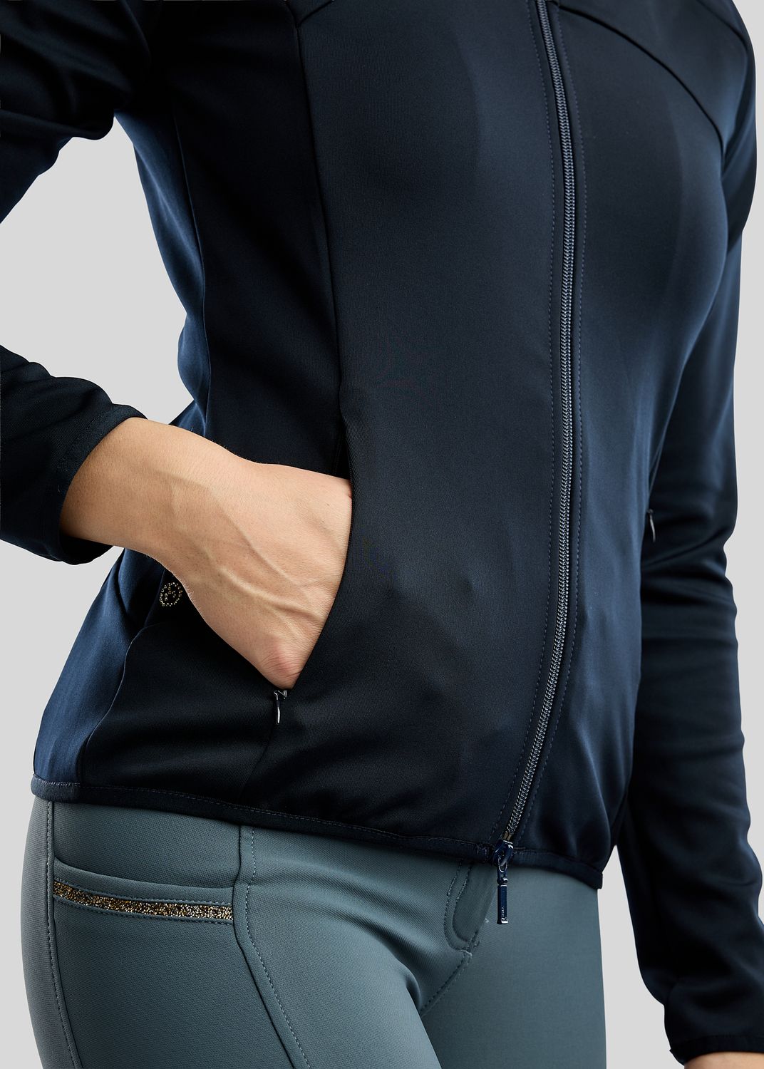 MoEverline Full Zip Jacket w. Golden Quartz Crystals - Navy 