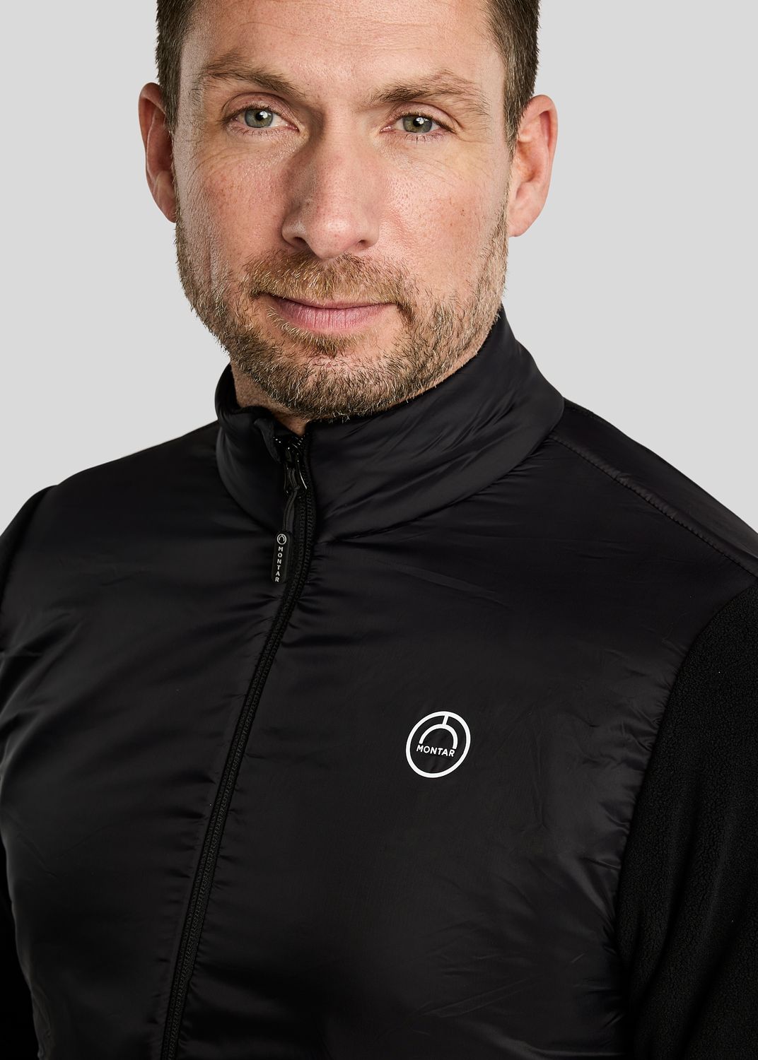 MoToby Herre Fleece Jakke m. Nylon - Sort 