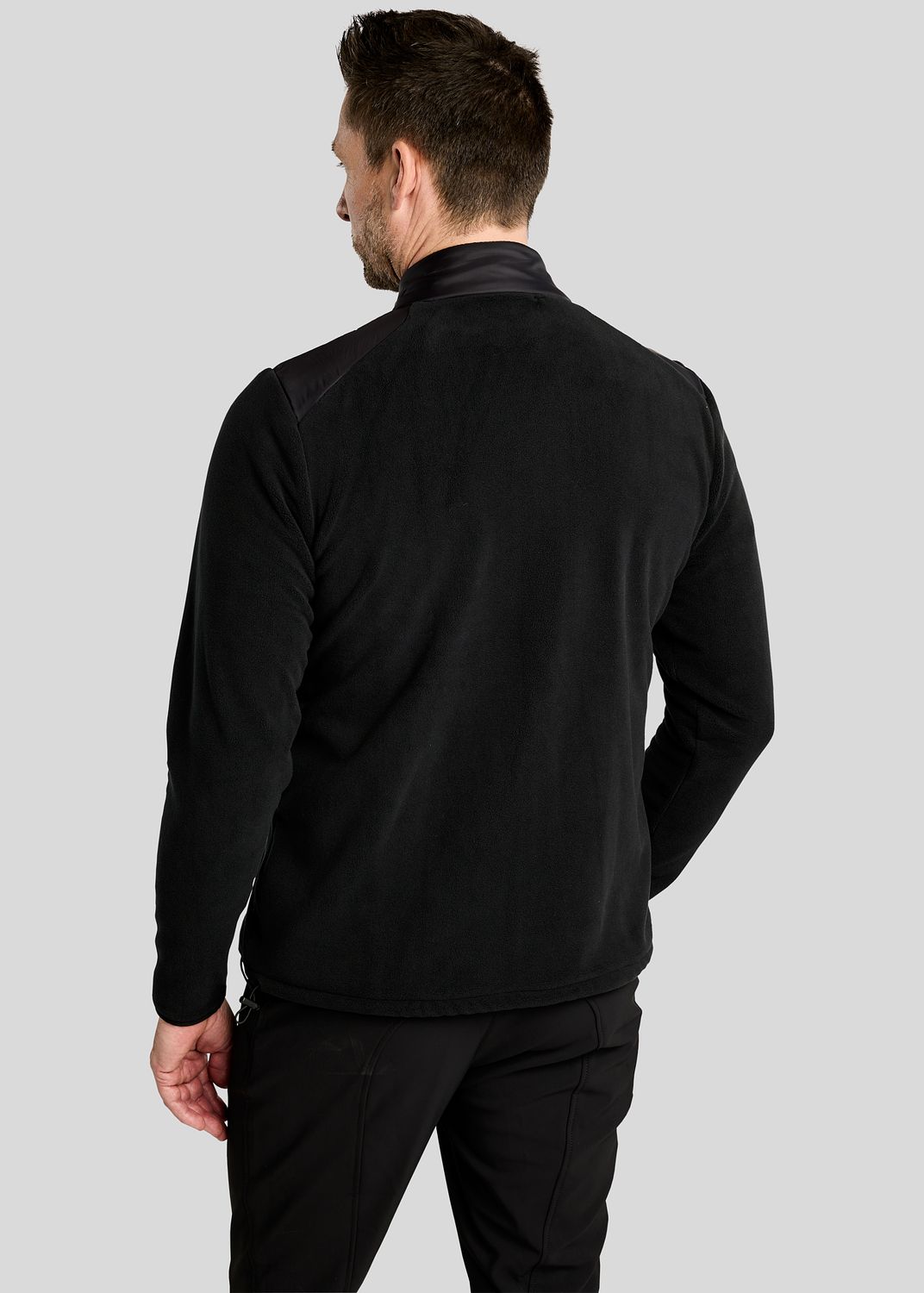 MoToby Herre Fleece Jakke m. Nylon - Sort 