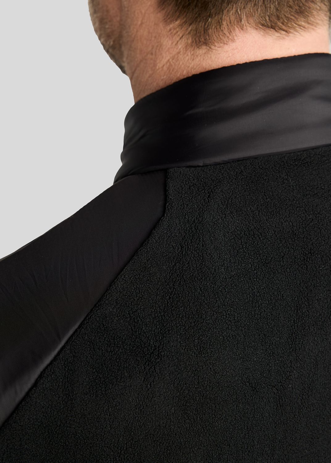 MoToby Herre Fleece Jakke m. Nylon - Sort 