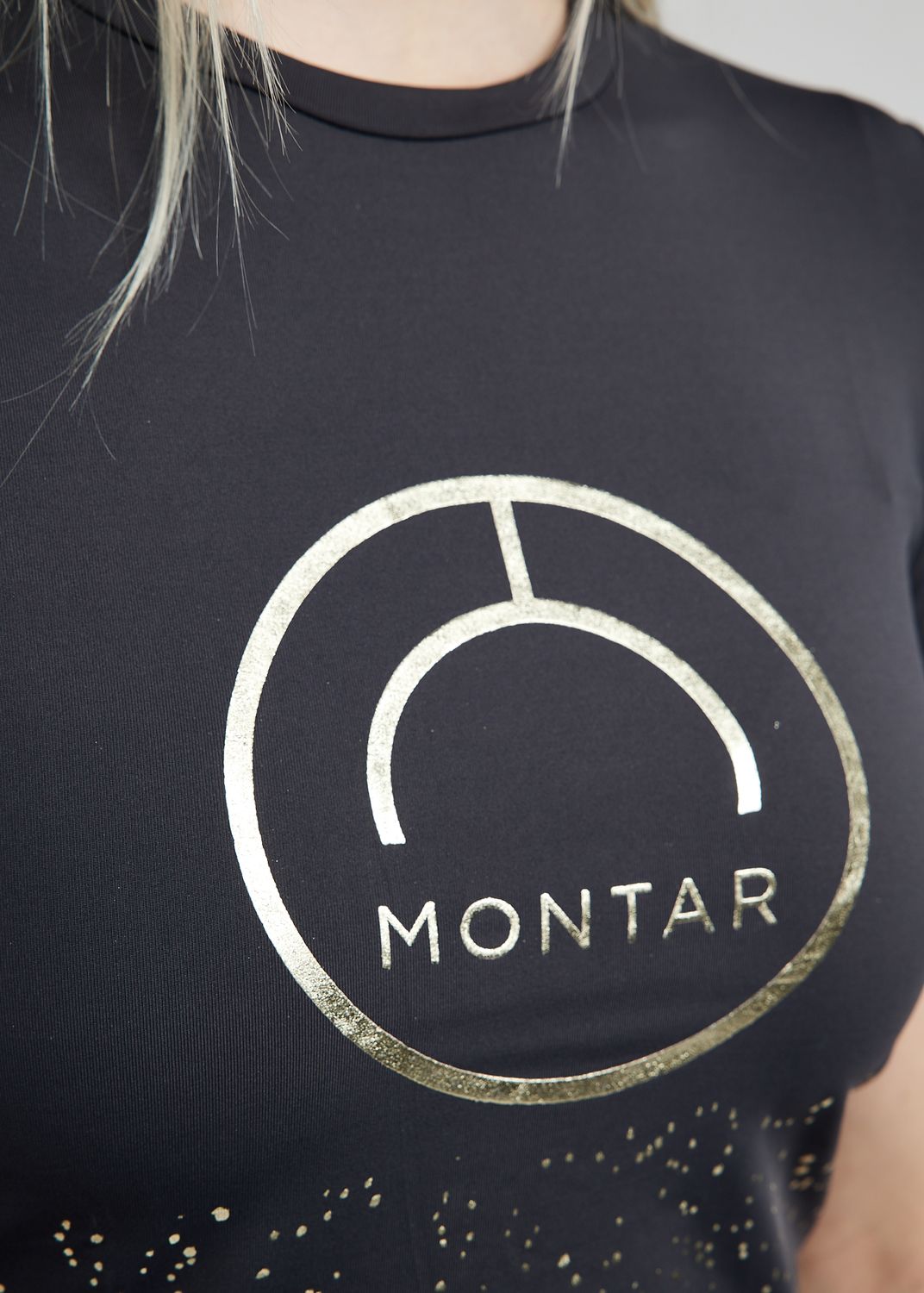 MoCille Tee w. Champagne Print - Slate Grey