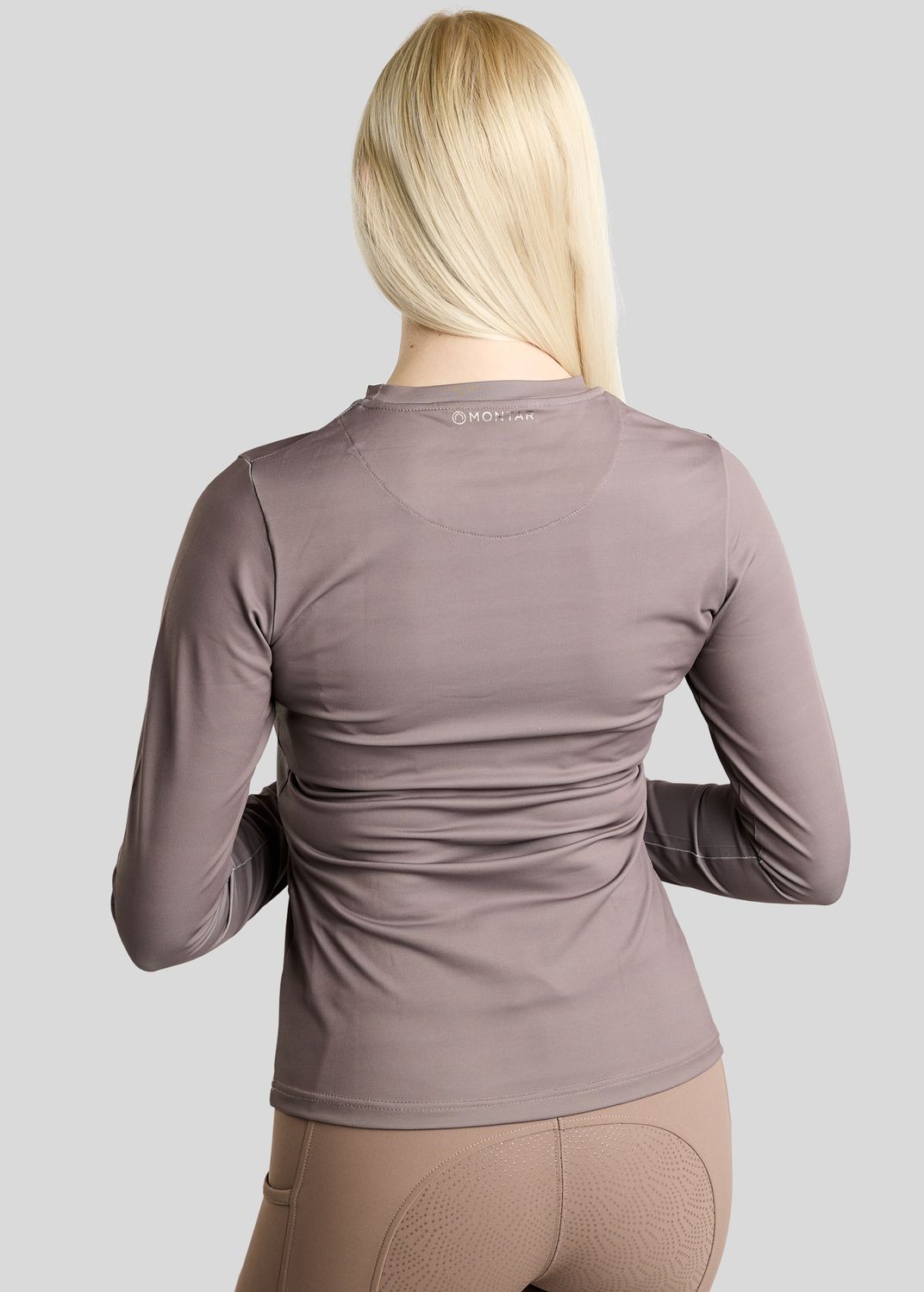 MoLeia Long Sleeved Tee w. Gun Metal Lumber Check Frontprint - Nougat Brown 