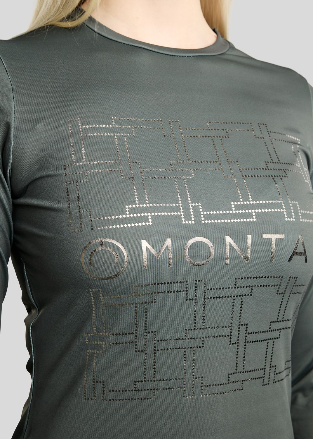 MoLeia Long Sleeved Tee w. Gun Metal Lumber Check Frontprint - Forest Green 