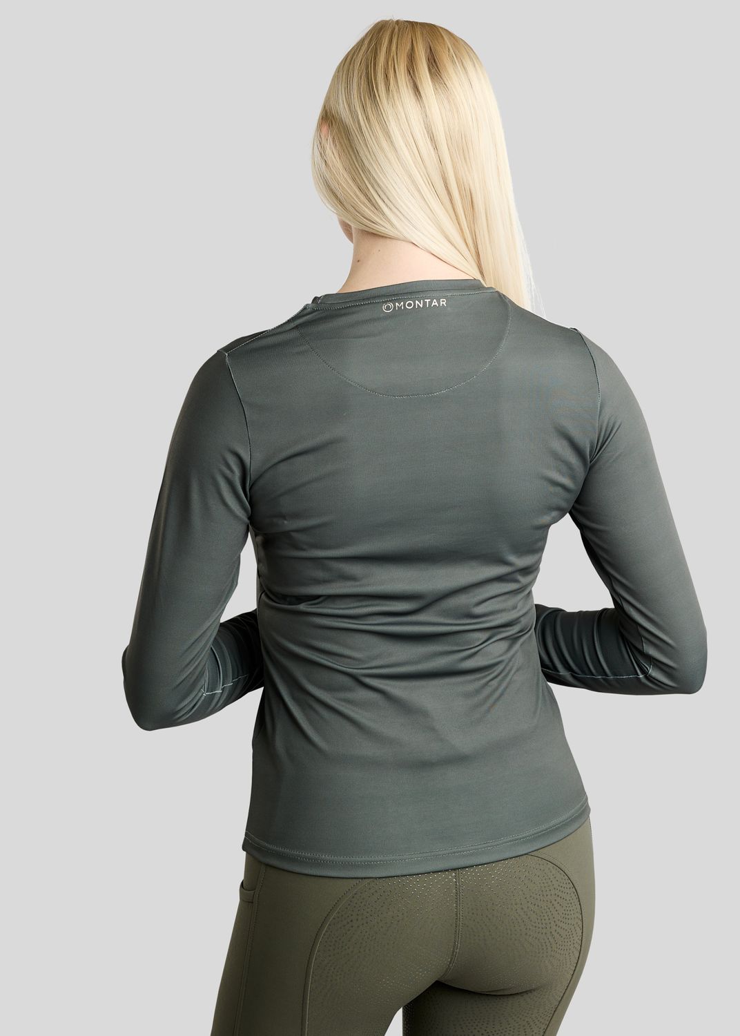 MoLeia Long Sleeved Tee w. Gun Metal Lumber Check Frontprint - Forest Green 