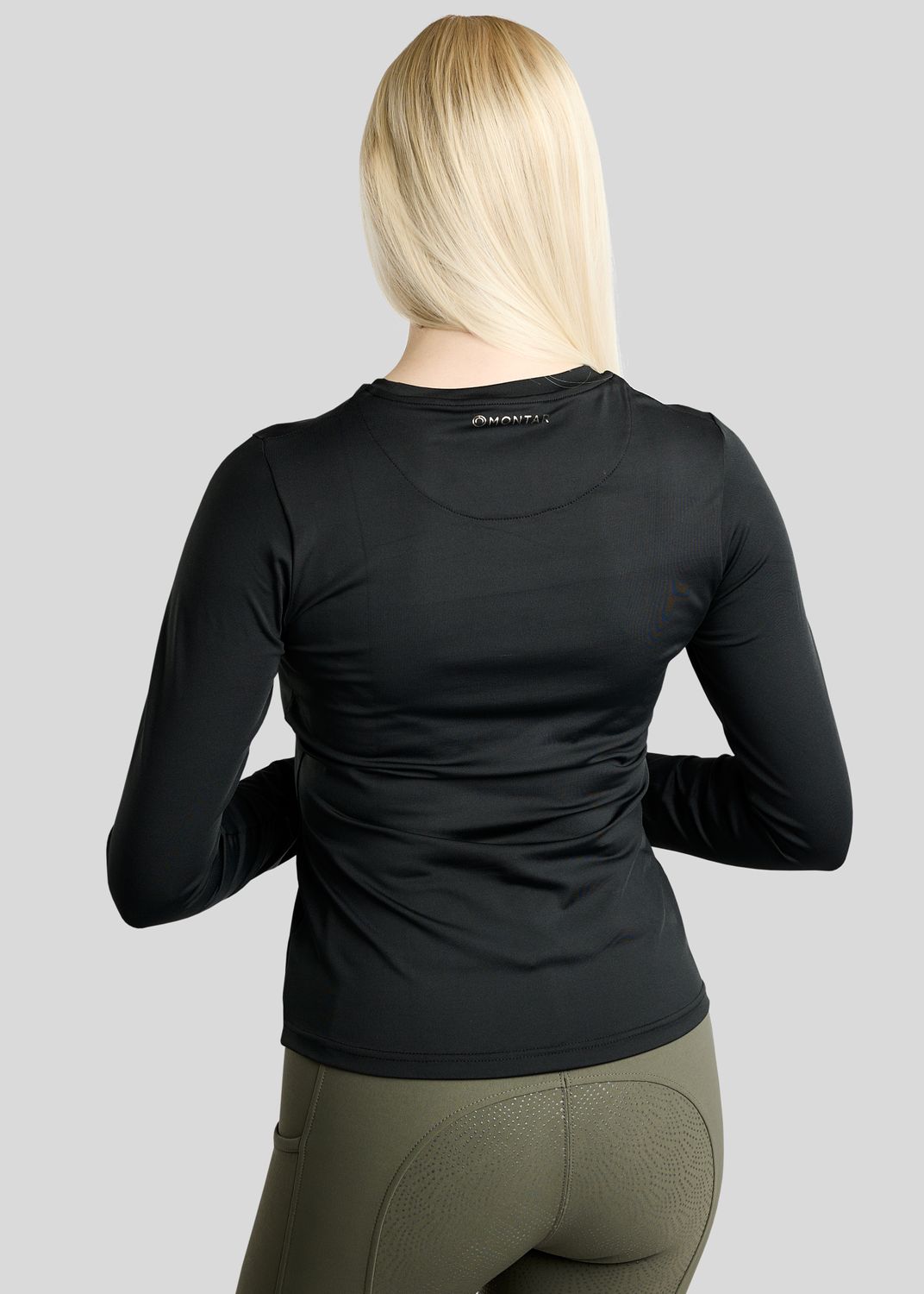 MoLeia Long Sleeved Tee w. Gun Metal Lumber Check Frontprint - Black 