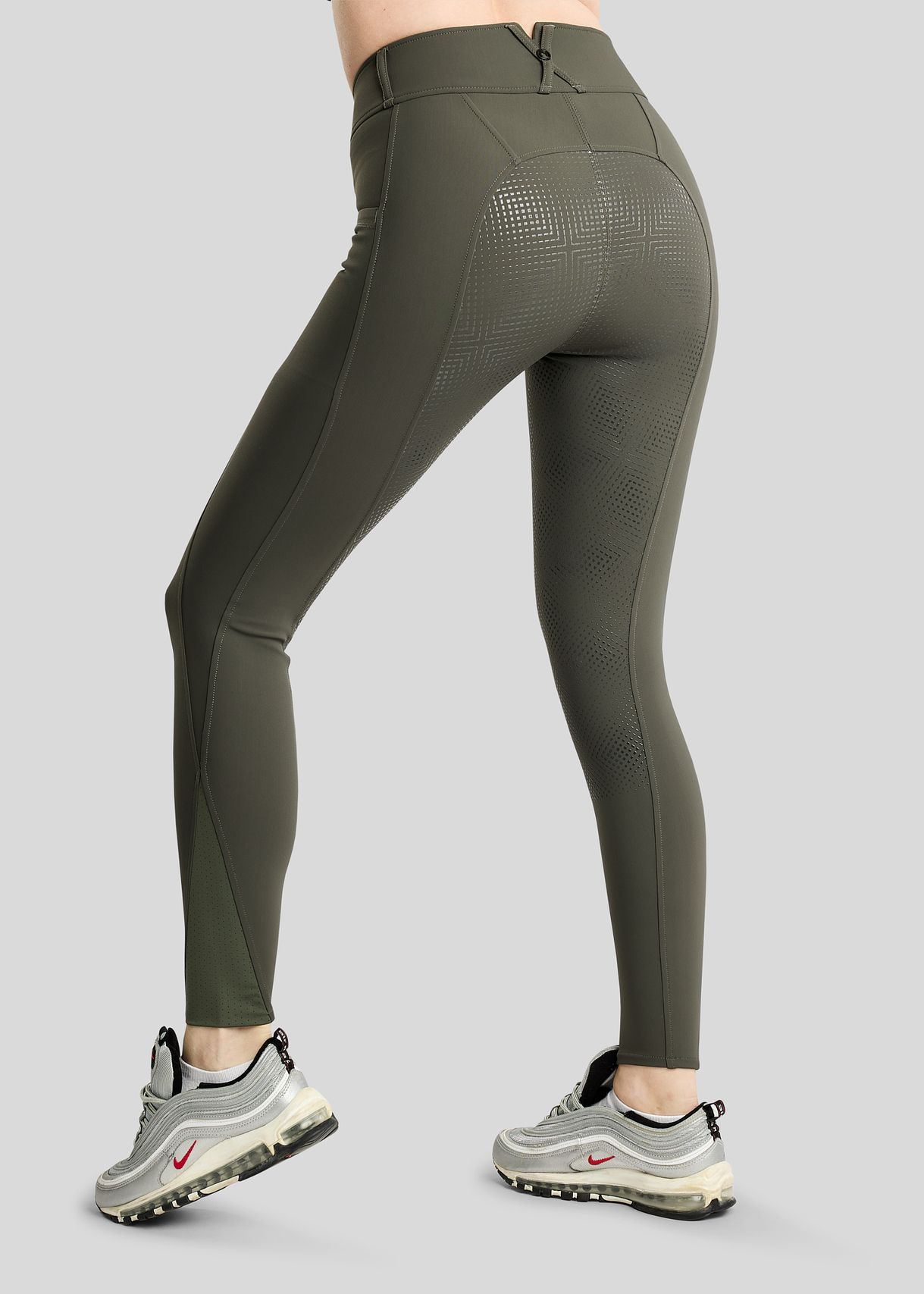 MoZida REFINED Breeches w. Gun Metal Crystals - Fullgrip, Forest Green 