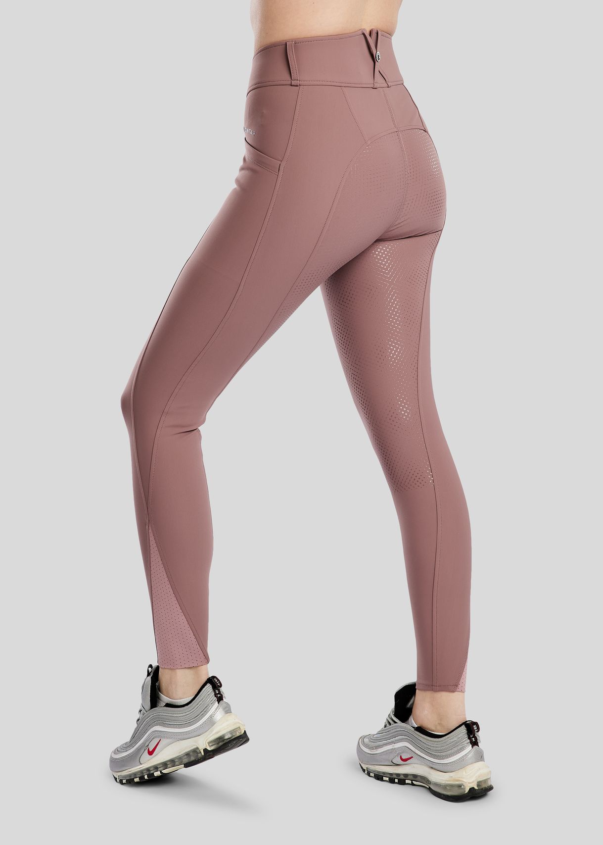 MoZida REFINED Breeches With Gun Metal Crystals - Fullgrip, Dusty Rose 