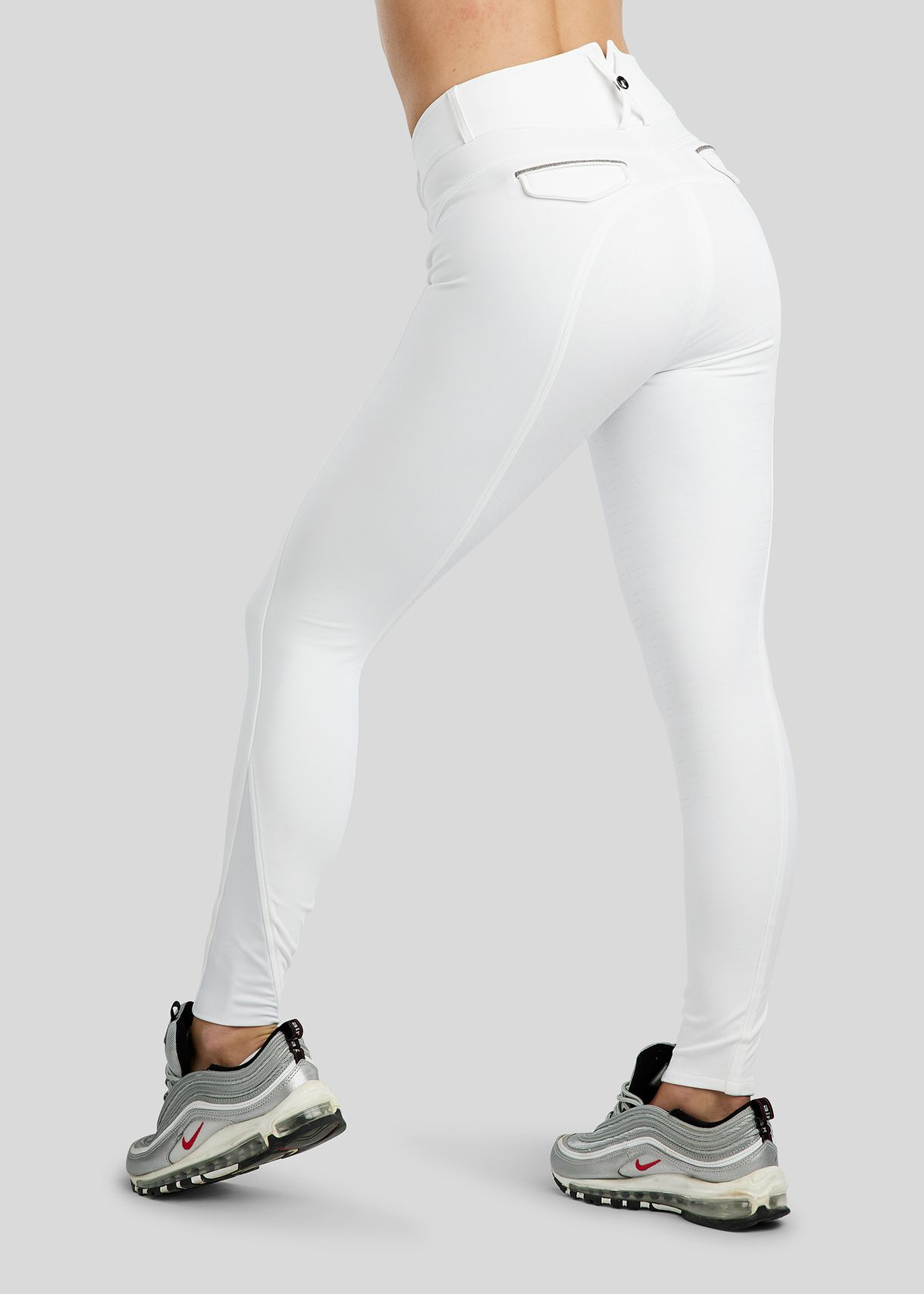 MoGloria Breeches w. Gun Metal Caviar Tape - Fullgrip, White 
