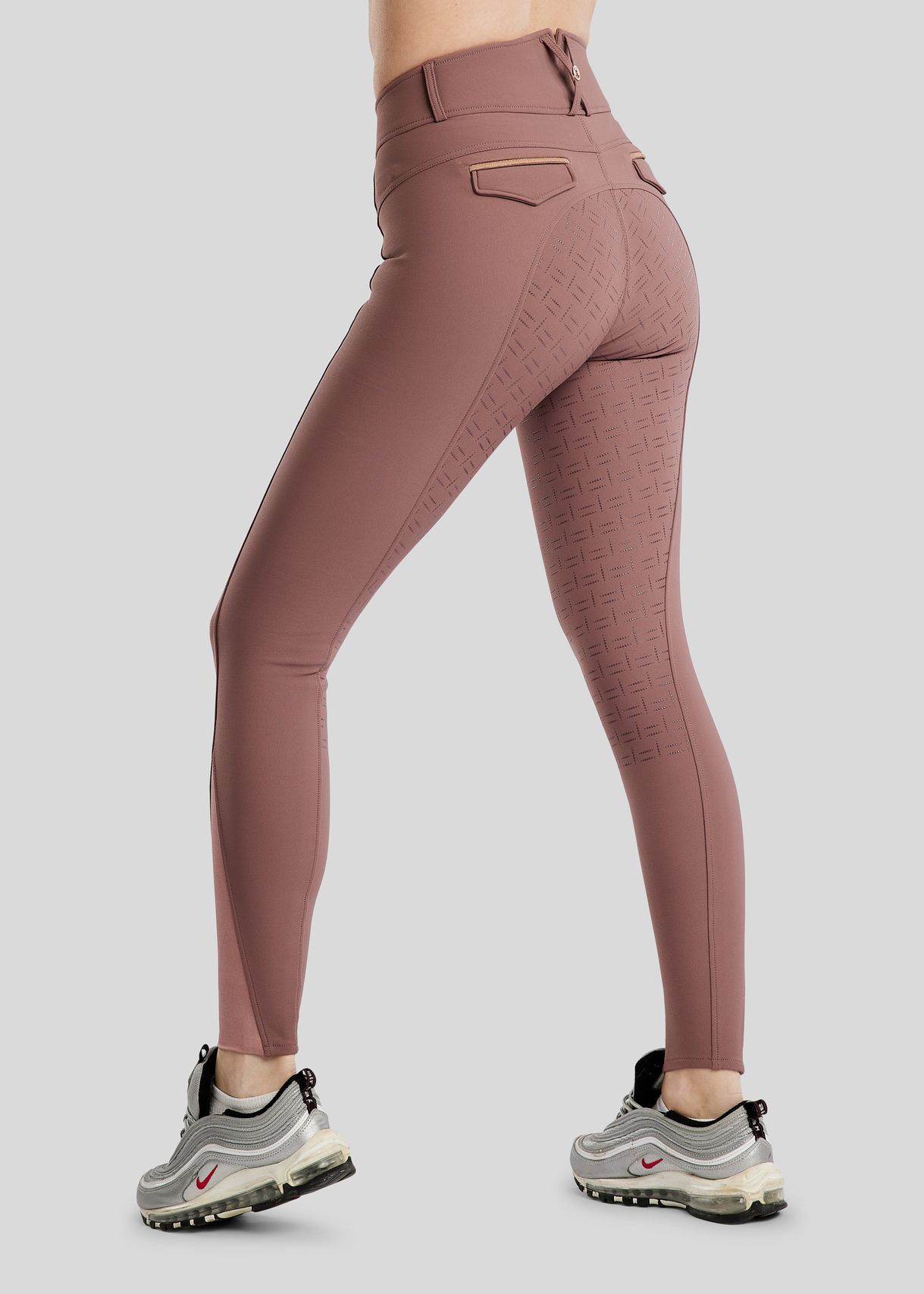 MoGlenda Breeches w. Rosegold Caviar Tape - Fullgrip, Dusty Rose 